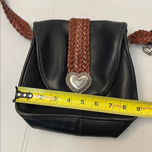 VINTAGE 90’s BRIGHTON LEATHER BRAIDED STRAP CROSSBODY BAG - Picture 12 of 16